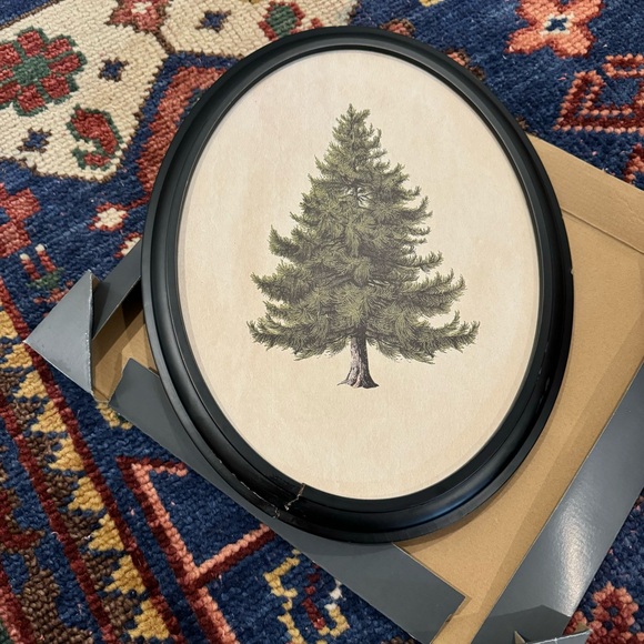 Damaged Evergreen Oval Framed Wall Art Studio McGee Christmas tree - Picture 4 of 10